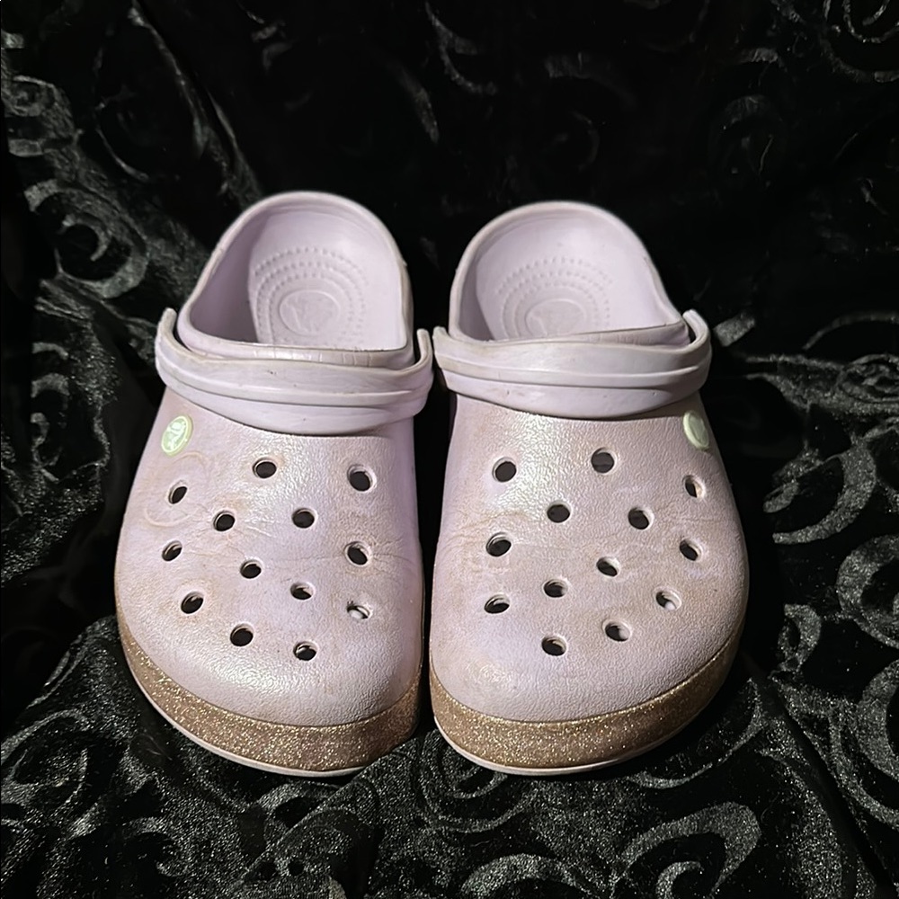 Lavender Glitter Crocs